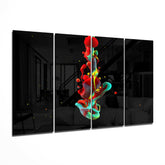 Color Mix 4 Pieces Mega Glass Wall Art (59"x36") | Insigne Art Design.